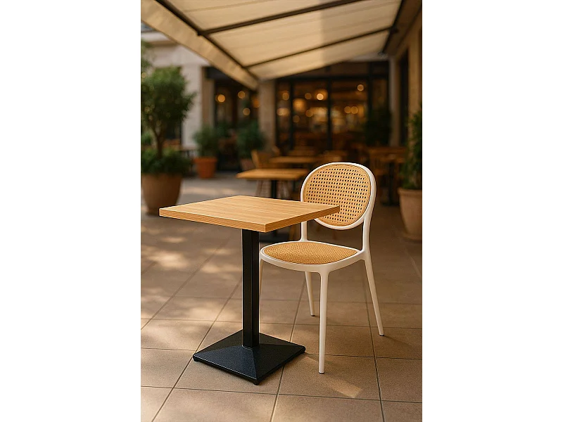 Mesas Auxiliares - Mesa Kuat Black 60 cm - Madera clara