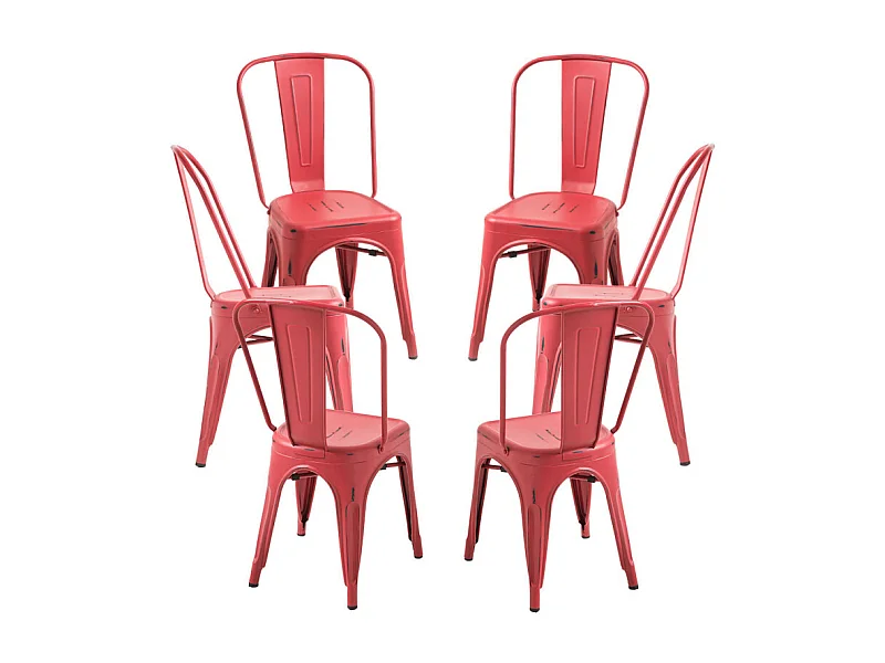 Packs Sillas Comedor - Pack 6 Sillas Torix Vintage - Rojo vintage
