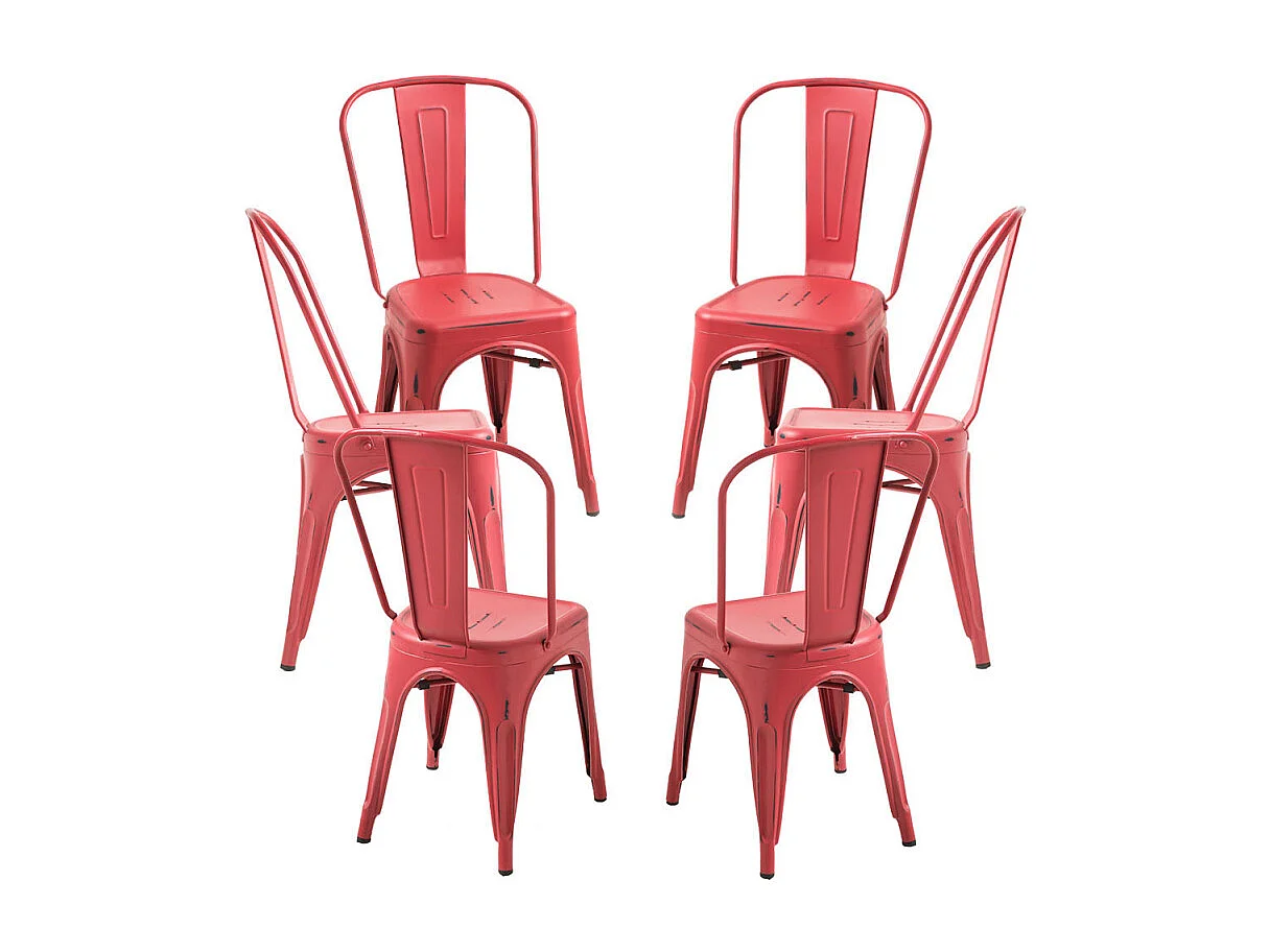 Packs Sillas Comedor - Pack 6 Sillas Torix Vintage - Rojo vintage