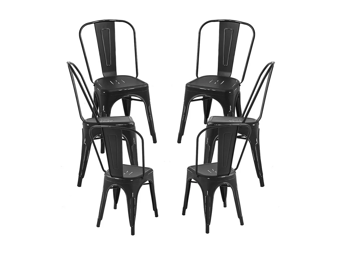 Packs Sillas Comedor - Pack 6 Sillas Torix Vintage - Negro vintage