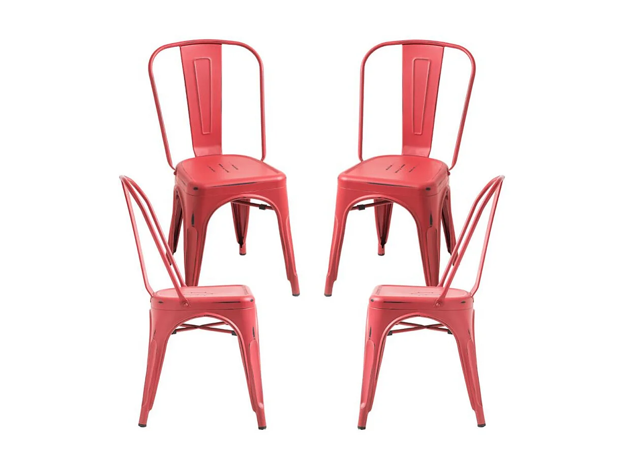 Packs Sillas Comedor - Pack 4 Sillas Torix Vintage - Rojo vintage