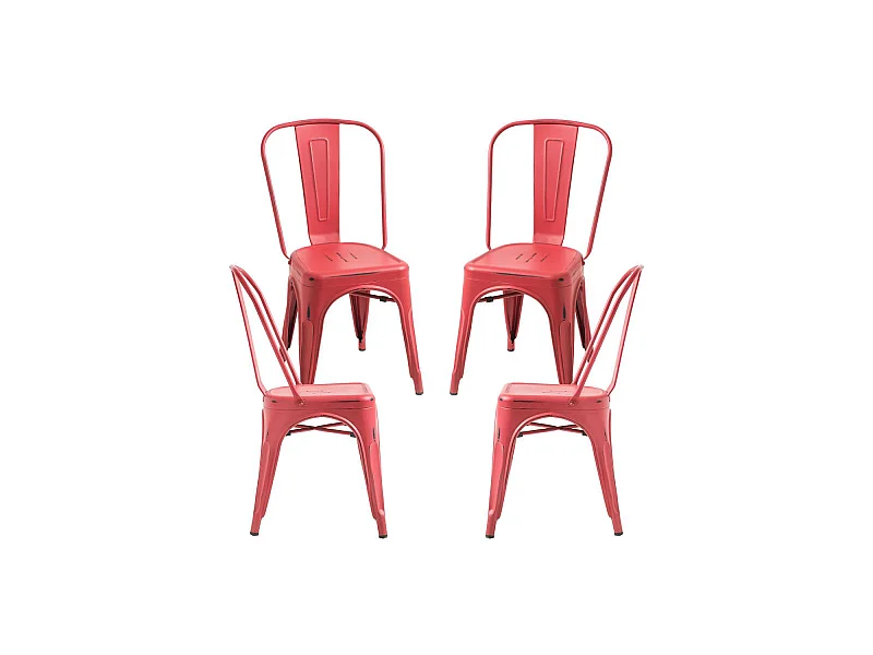 Packs Sillas Comedor - Pack 4 Sillas Torix Vintage - Rojo vintage