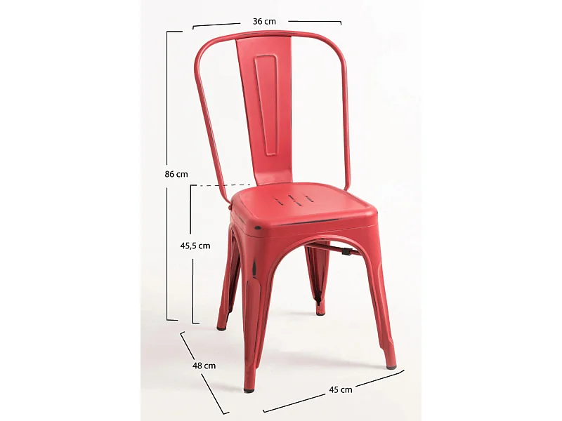 Packs Sillas Comedor - Pack 4 Sillas Torix Vintage - Rojo vintage