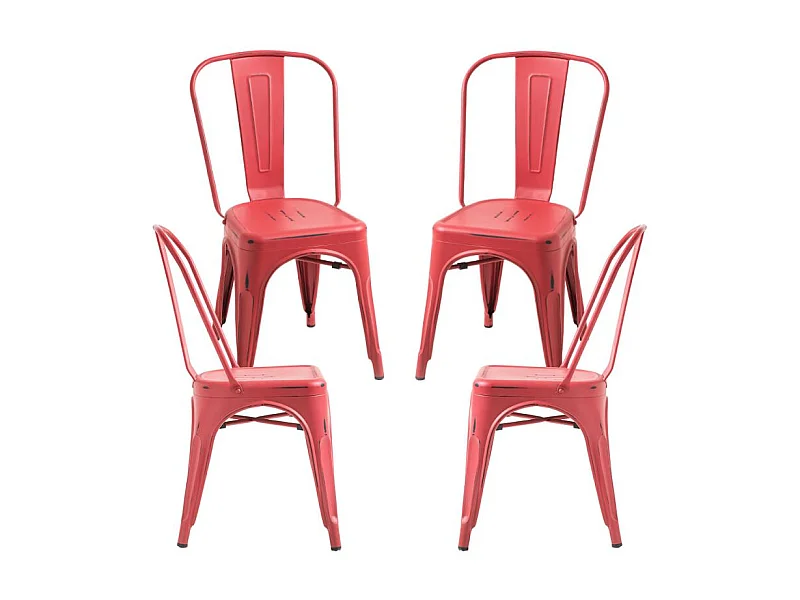 Packs Sillas Comedor - Pack 4 Sillas Torix Vintage - Rojo vintage