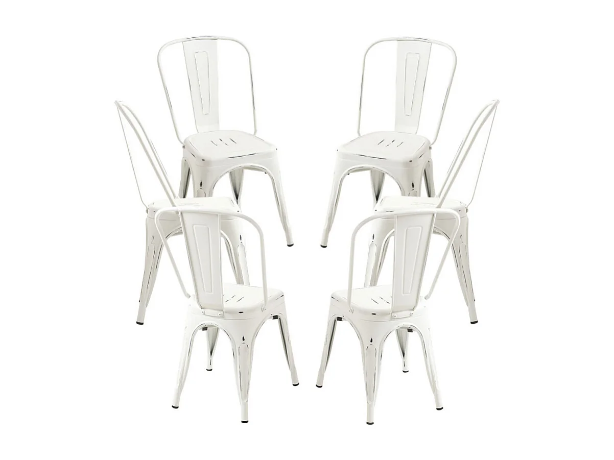 Packs Sillas Comedor - Pack 6 Sillas Torix Vintage - Blanco vintage