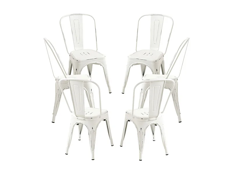 Packs Sillas Comedor - Pack 6 Sillas Torix Vintage - Blanco vintage