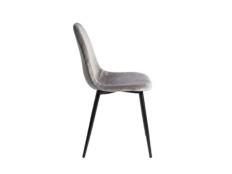 Packs Sillas Comedor - Pack 6 Sillas Teok Black Terciopelo - Gris claro
