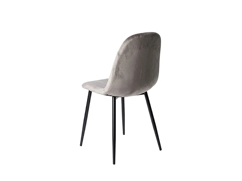 Packs Sillas Comedor - Pack 6 Sillas Teok Black Terciopelo - Gris claro