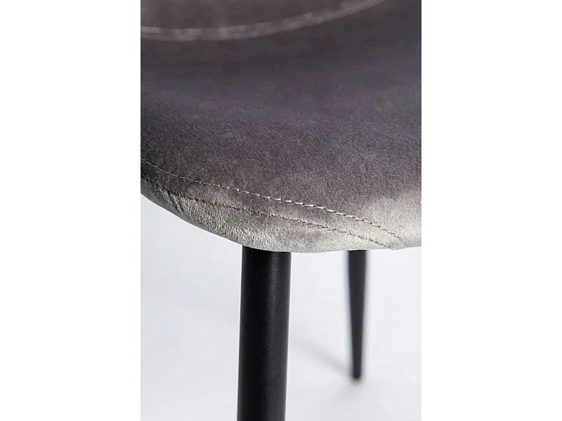 Packs Sillas Comedor - Pack 6 Sillas Teok Black Terciopelo - Gris claro