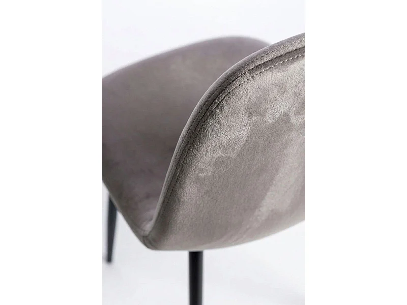Packs Sillas Comedor - Pack 6 Sillas Teok Black Terciopelo - Gris claro