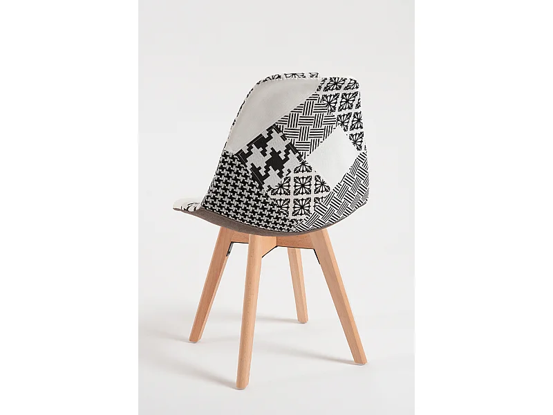 Packs Sillas Comedor - Pack 4 Sillas Synk Patchwork - Patchwork blanco y negro