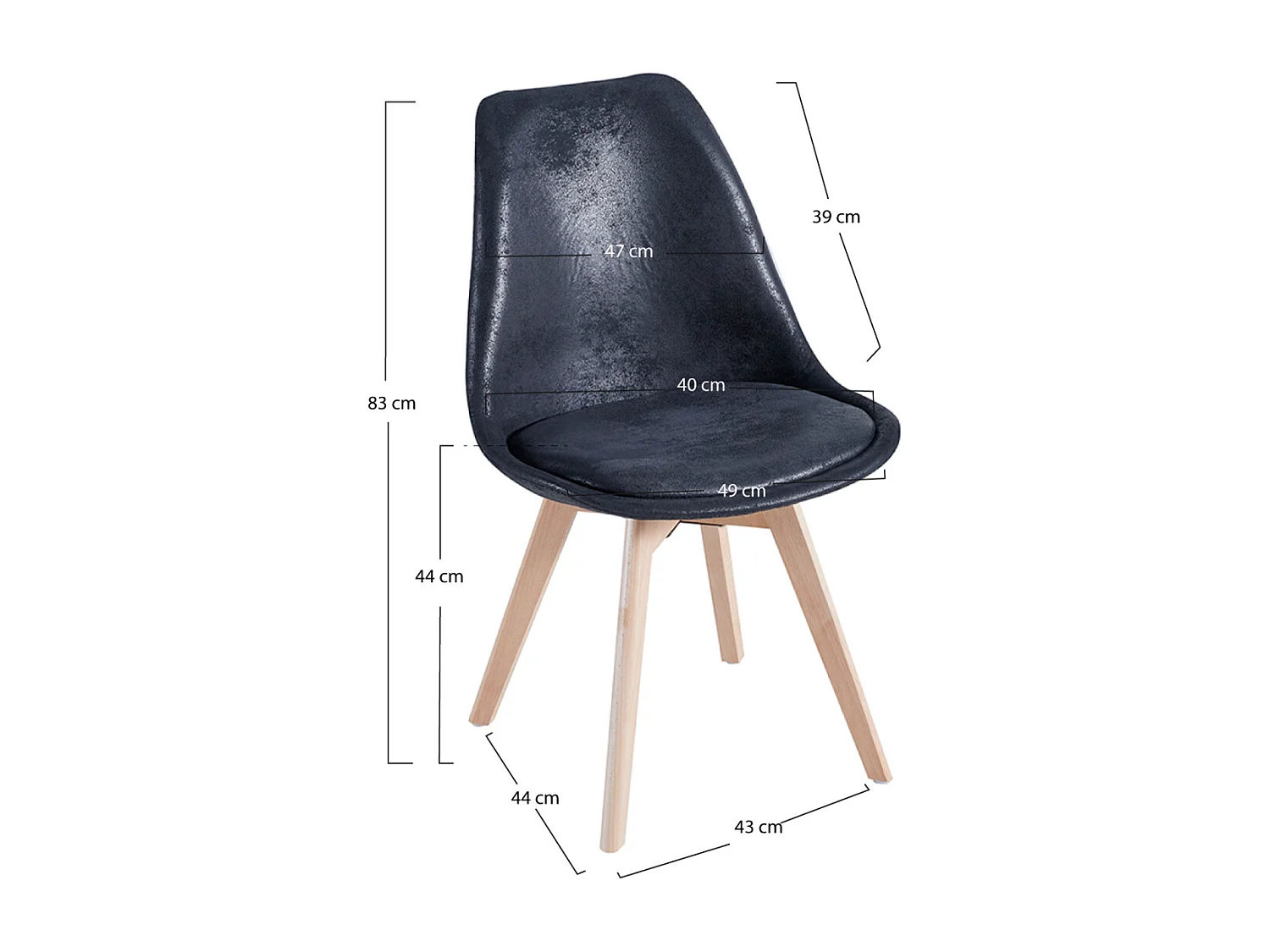 Packs Sillas Comedor - Pack 4 Sillas Synk Vintage - Negro