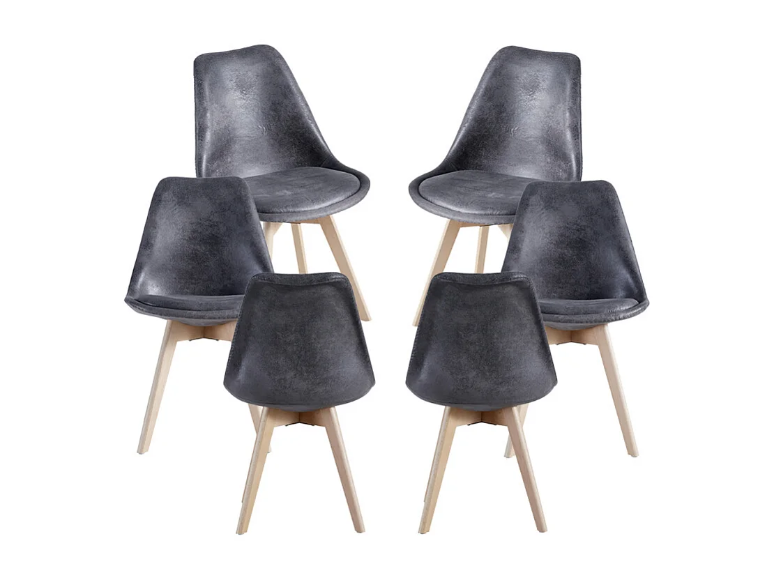 Packs Sillas Comedor - Pack 6 Sillas Synk Vintage - Gris oscuro