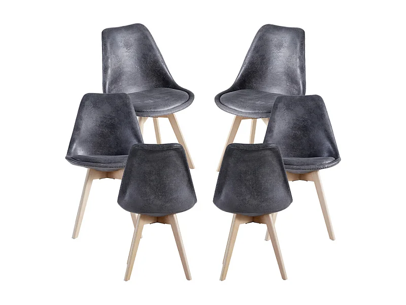 Packs Sillas Comedor - Pack 6 Sillas Synk Vintage - Gris oscuro