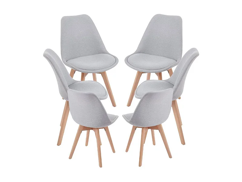 Packs Sillas Comedor - Pack 6 Sillas Synk Tela - Gris claro