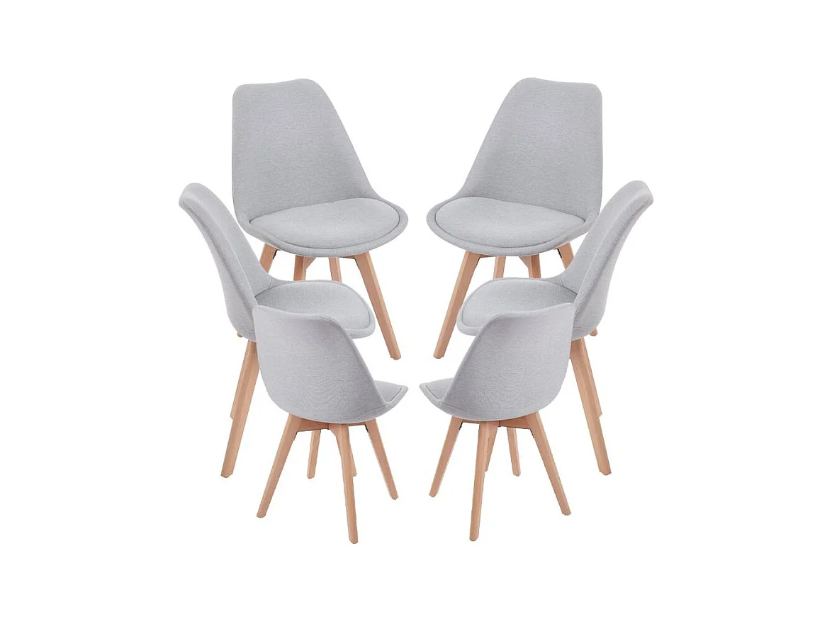 Packs Sillas Comedor - Pack 6 Sillas Synk Tela - Gris claro