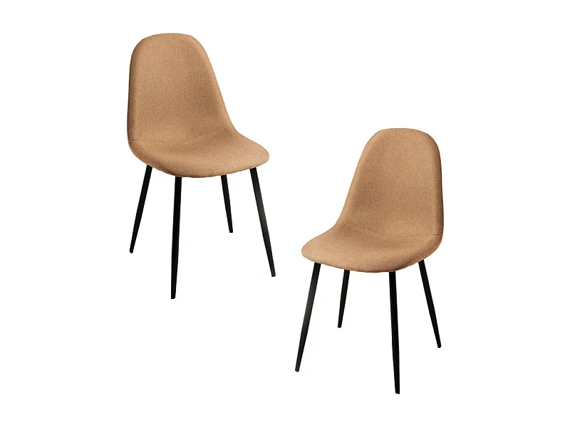 Packs Sillas Comedor - Pack 2 Sillas Black Teok Tela - Marrón arena