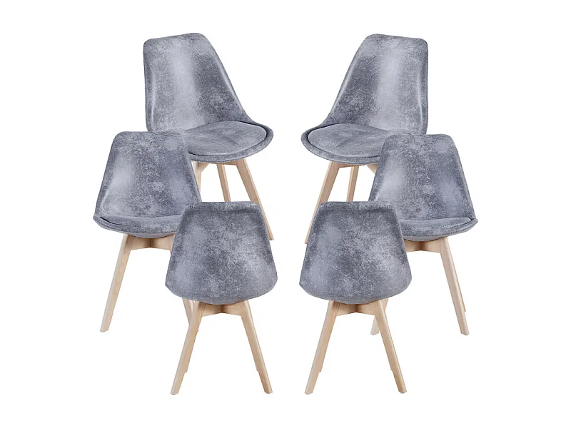 Packs Sillas Comedor - Pack 6 Sillas Synk Vintage - Gris claro