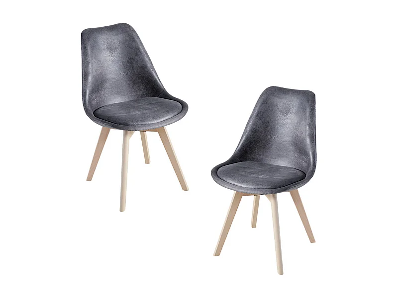 Packs Sillas Comedor - Pack 2 Sillas Synk Vintage - Gris oscuro