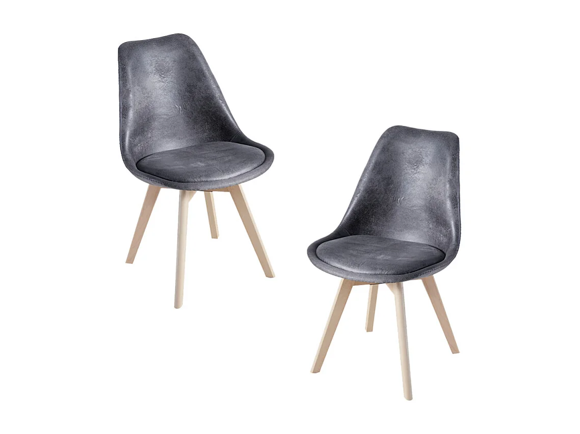 Packs Sillas Comedor - Pack 2 Sillas Synk Vintage - Gris oscuro