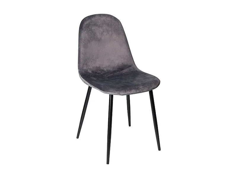 Packs Sillas Comedor - Pack 6 Sillas Teok Black Terciopelo - Gris oscuro