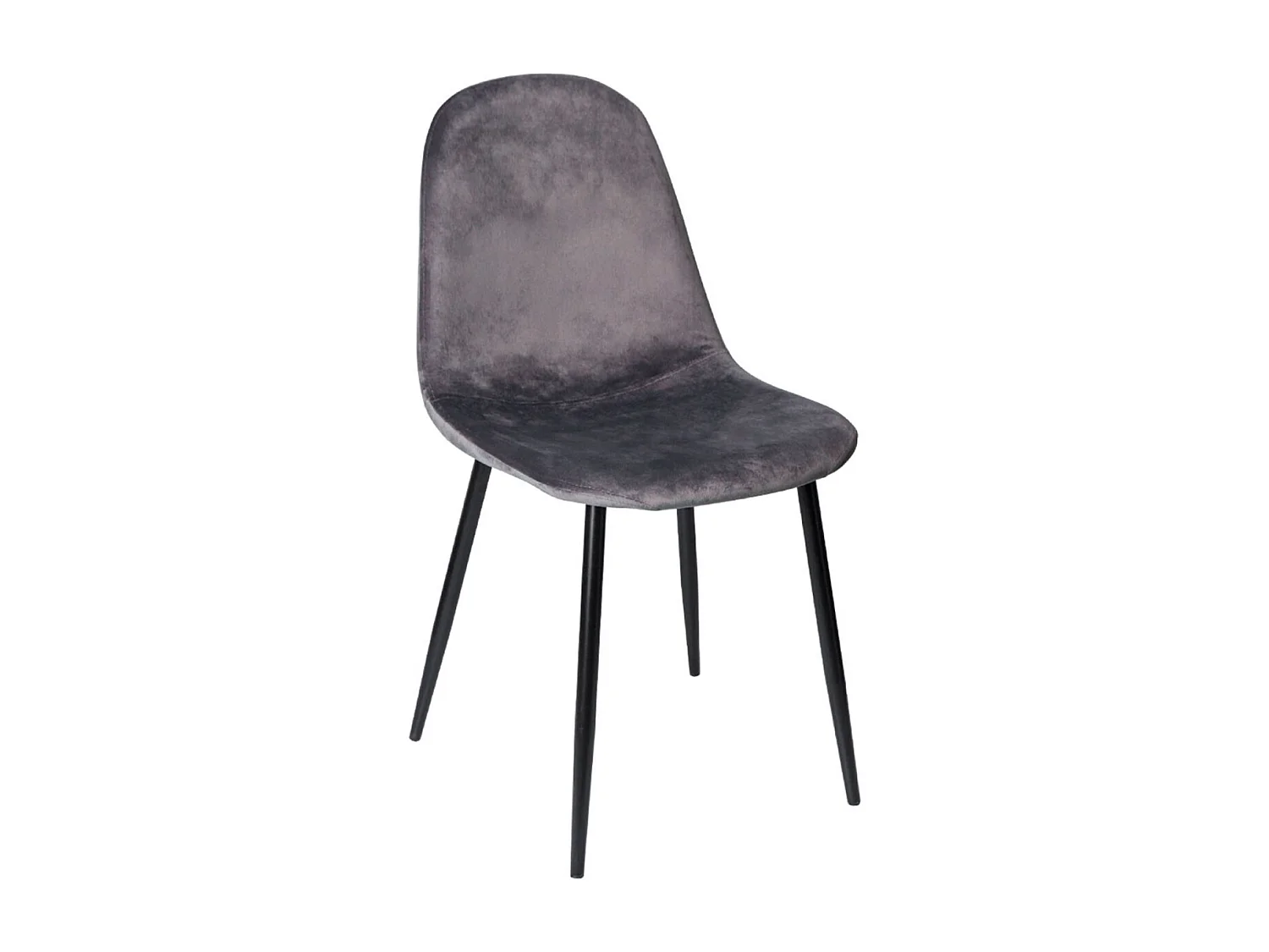Packs Sillas Comedor - Pack 6 Sillas Teok Black Terciopelo - Gris oscuro