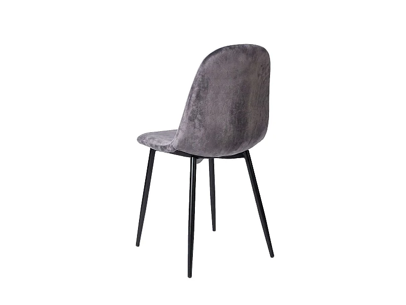 Packs Sillas Comedor - Pack 6 Sillas Teok Black Terciopelo - Gris oscuro