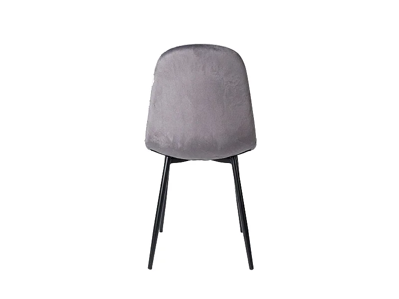 Packs Sillas Comedor - Pack 6 Sillas Teok Black Terciopelo - Gris oscuro