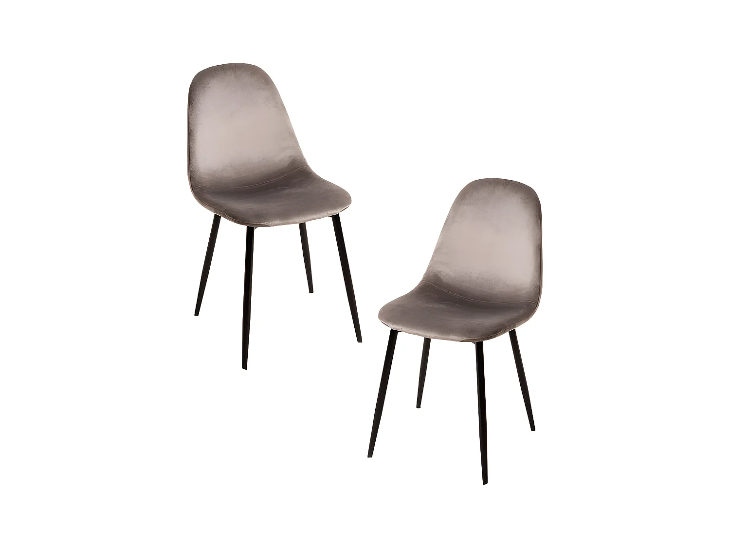 Packs Sillas Comedor - Pack 2 Sillas Teok Black Terciopelo - Gris claro