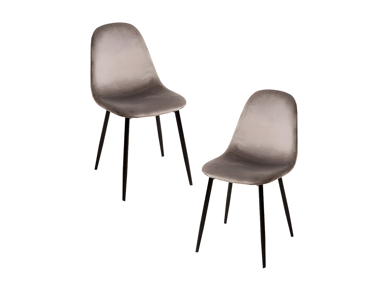 Packs Sillas Comedor - Pack 2 Sillas Teok Black Terciopelo - Gris claro