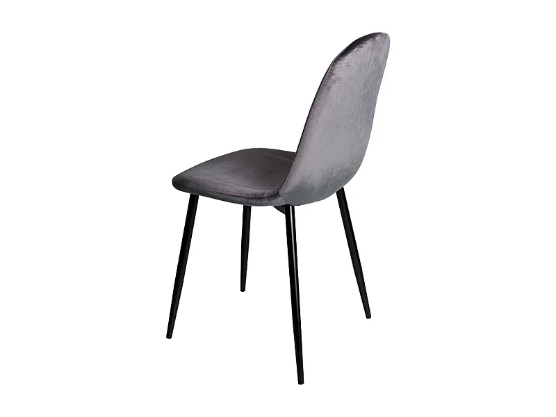 Packs Sillas Comedor - Pack 4 Sillas Teok Black Terciopelo - Gris oscuro