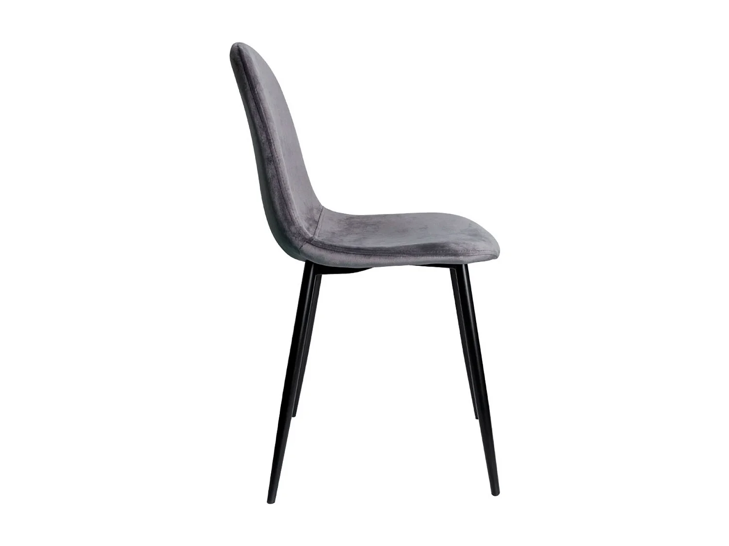 Packs Sillas Comedor - Pack 4 Sillas Teok Black Terciopelo - Gris oscuro