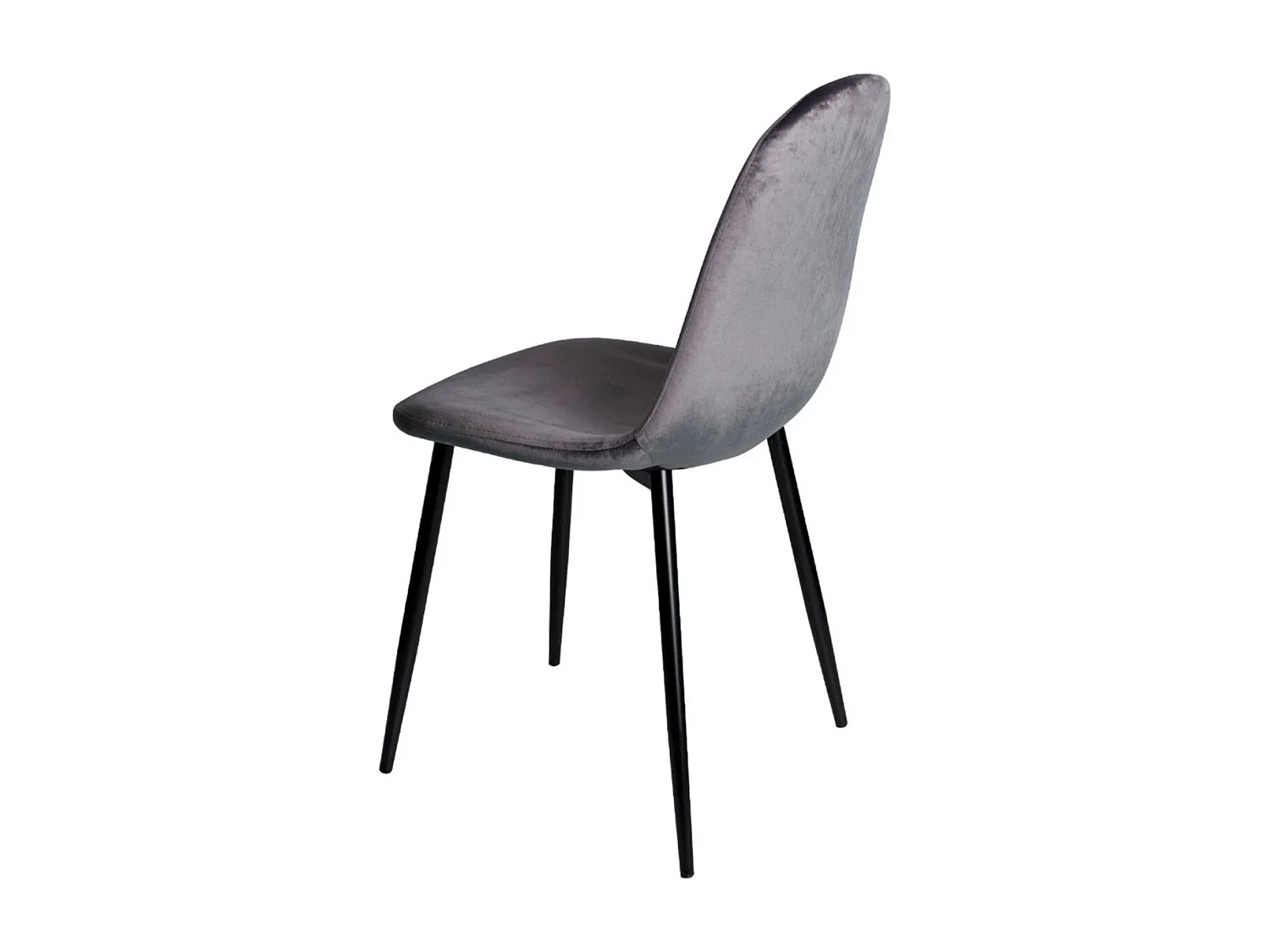Packs Sillas Comedor - Pack 4 Sillas Teok Black Terciopelo - Gris oscuro
