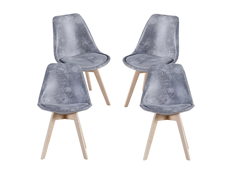 Packs Sillas Comedor - Pack 4 Sillas Synk Vintage - Gris claro