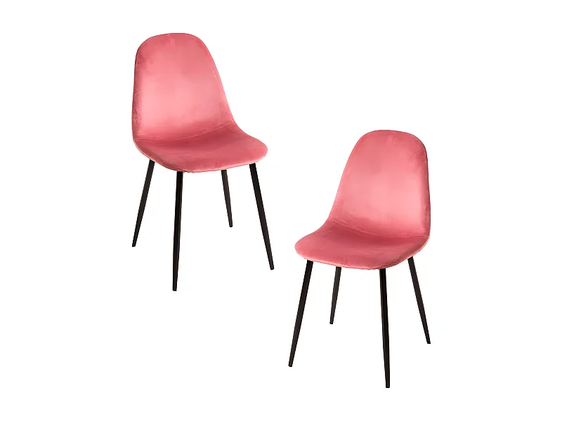 Packs Sillas Comedor - Pack 2 Sillas Teok Black Terciopelo - Rosa