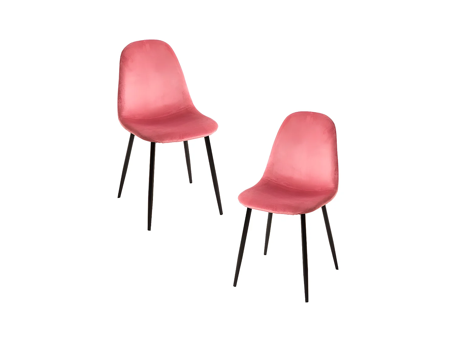 Packs Sillas Comedor - Pack 2 Sillas Teok Black Terciopelo - Rosa