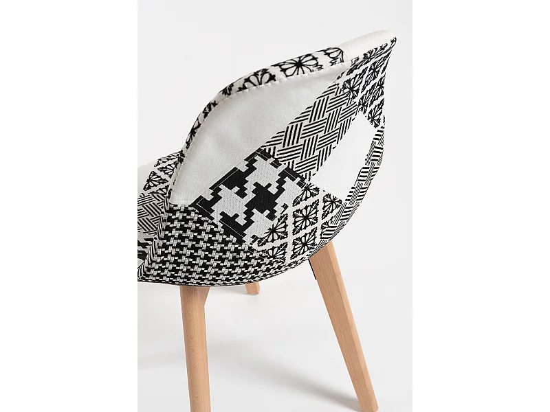 Packs Sillas Comedor - Pack 6 Sillas Synk Patchwork - Patchwork blanco y negro