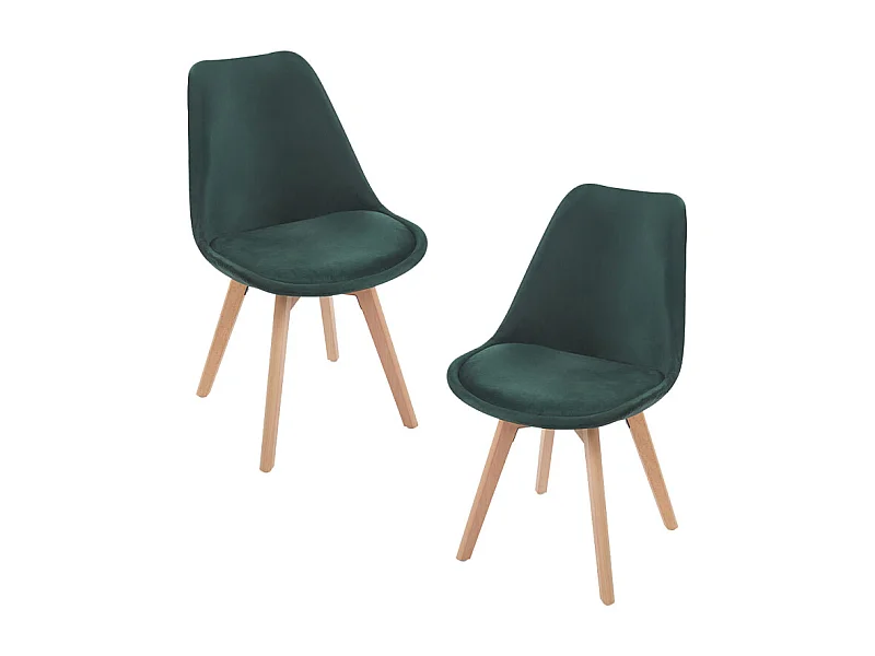 Packs Sillas Comedor - Pack 2 Sillas Synk Terciopelo - Verde oscuro