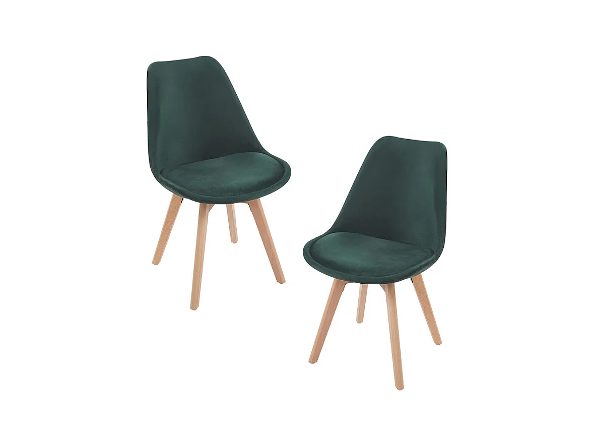 Packs Sillas Comedor - Pack 2 Sillas Synk Terciopelo - Verde oscuro