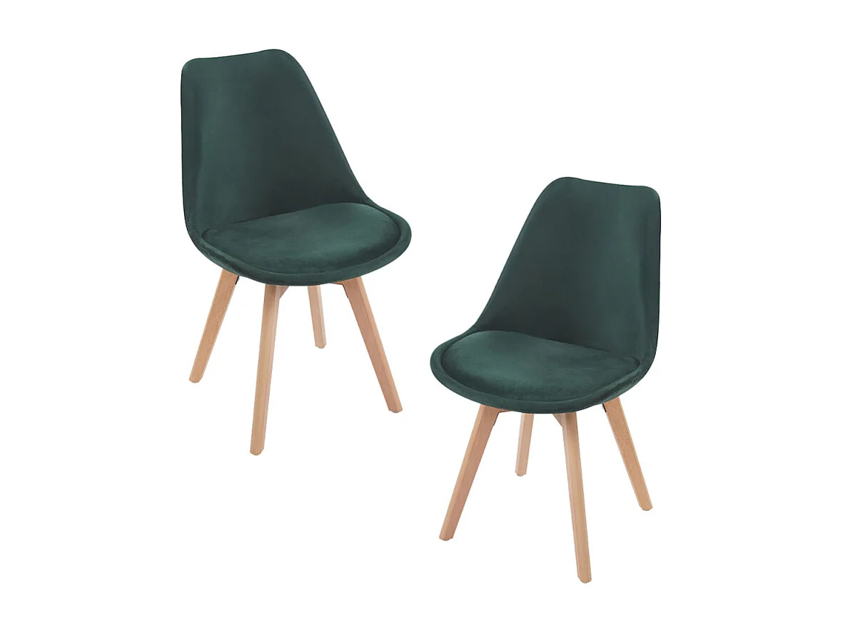 Packs Sillas Comedor - Pack 2 Sillas Synk Terciopelo - Verde oscuro