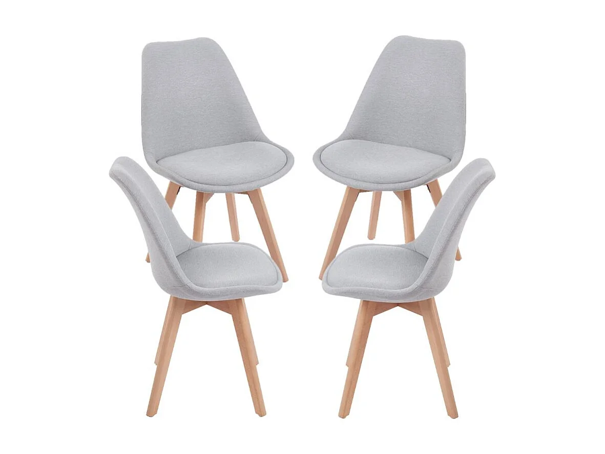 Packs Sillas Comedor - Pack 4 Sillas Synk Tela - Gris claro