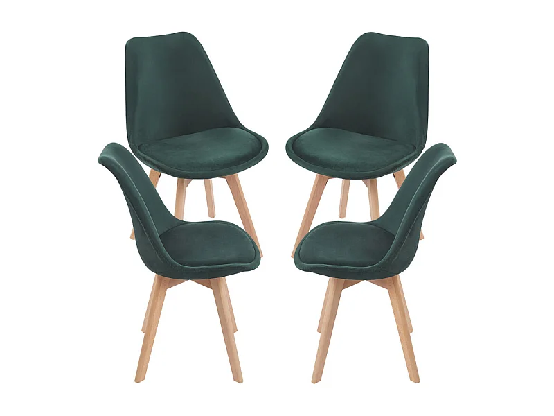 Packs Sillas Comedor - Pack 4 Sillas Synk Terciopelo - Verde oscuro