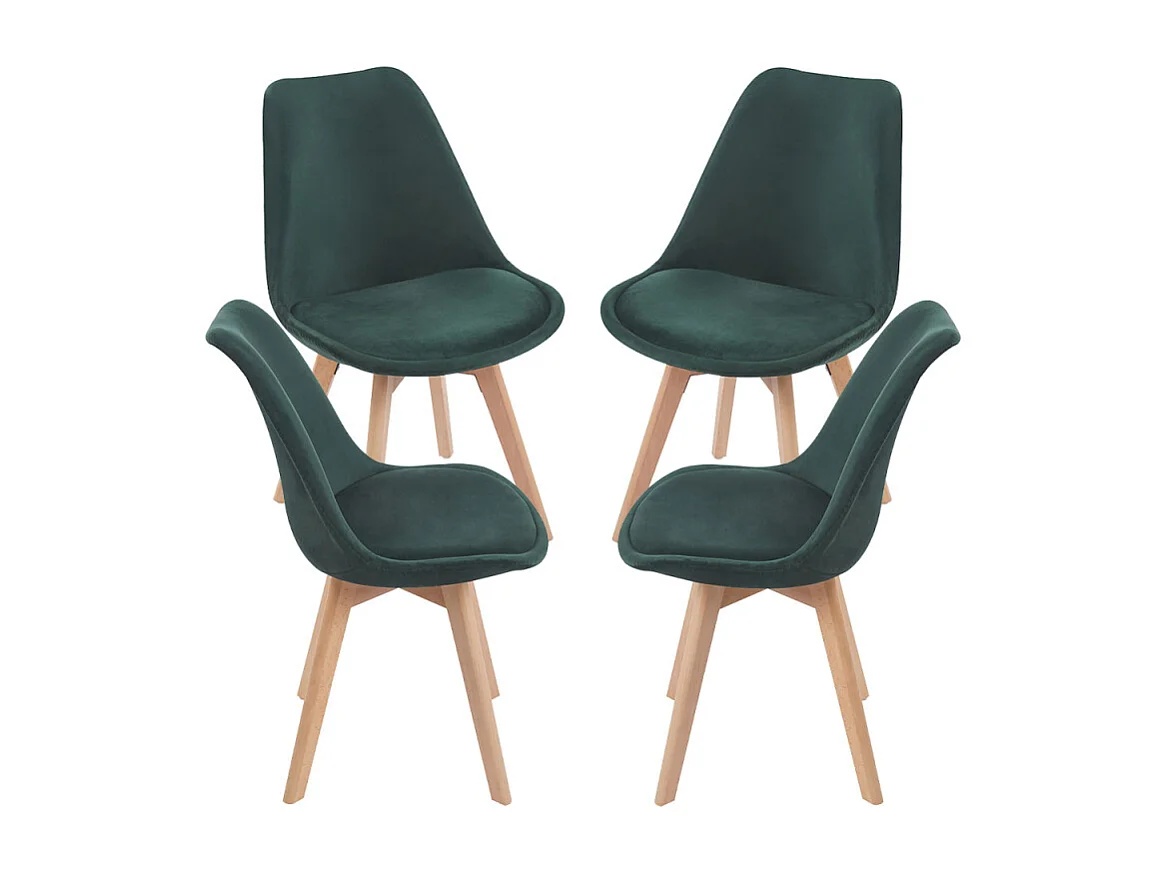 Packs Sillas Comedor - Pack 4 Sillas Synk Terciopelo - Verde oscuro