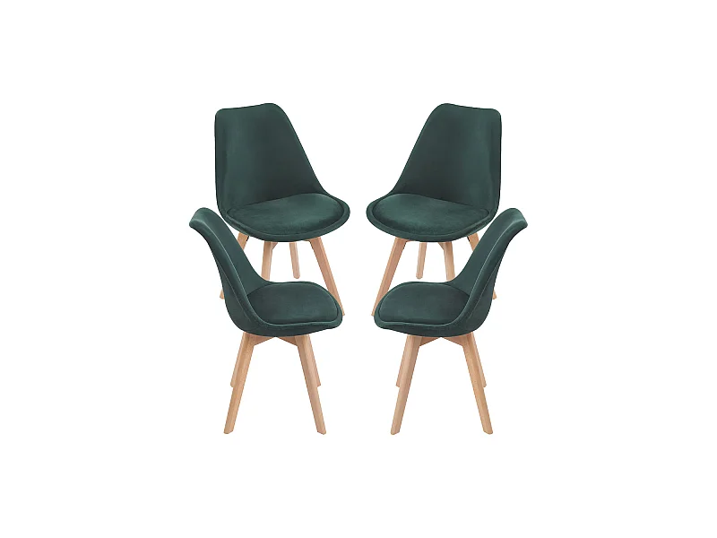 Packs Sillas Comedor - Pack 4 Sillas Synk Terciopelo - Verde oscuro