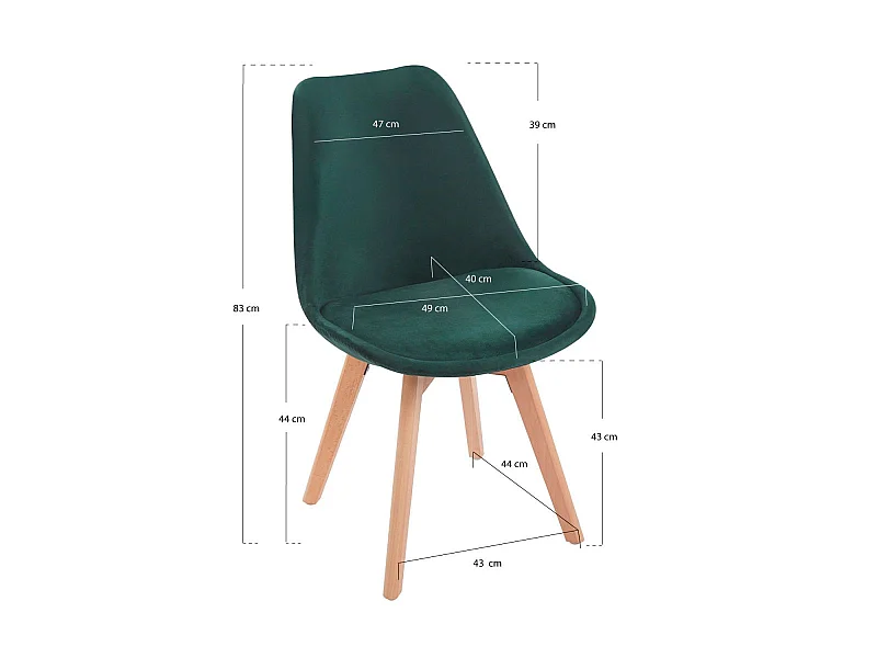 Packs Sillas Comedor - Pack 4 Sillas Synk Terciopelo - Verde oscuro