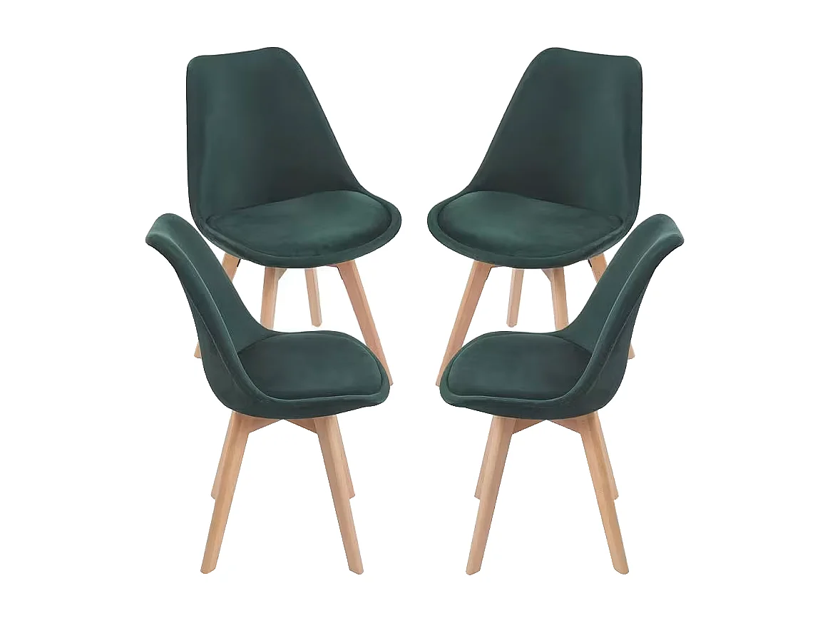 Packs Sillas Comedor - Pack 4 Sillas Synk Terciopelo - Verde oscuro
