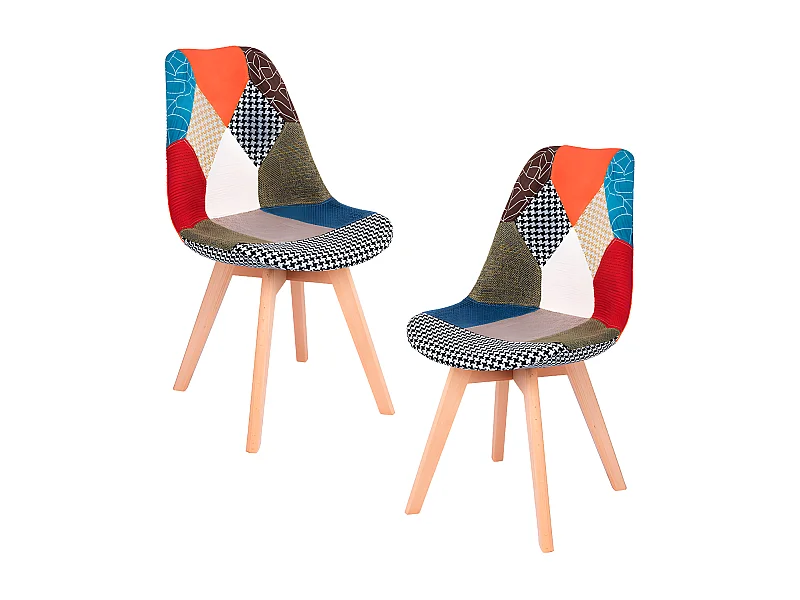 Packs Sillas Comedor - Pack 2 Sillas Synk Patchwork - Patchwork Clear