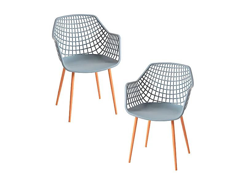 Packs Sillas Comedor - Pack 2 Sillas Riva con Reposabrazos - Gris