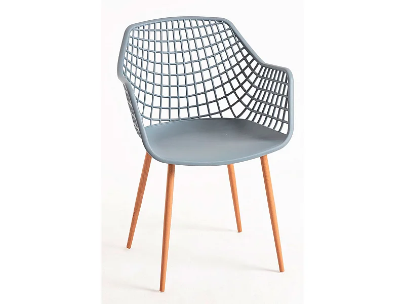 Sillas Comedor - Silla Riva con Reposabrazos - Gris