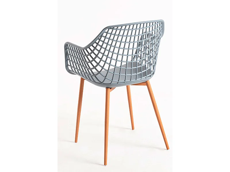 Sillas Comedor - Silla Riva con Reposabrazos - Gris